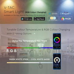 V-TAC SMART E14 Candle Compatible With Amazon Alexa & Google Home RGB+WW+CW