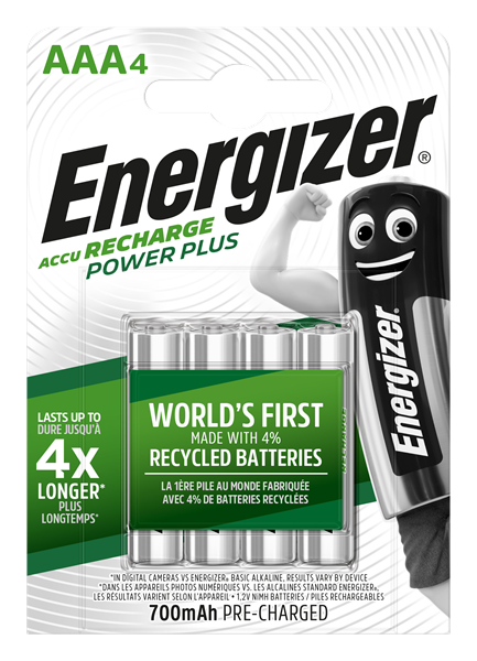 Energizer AAA Batteries - Rechargeable - 4 Pack