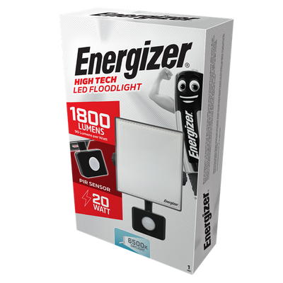 Energizer 20W SMD LED Flood Light - IP65 - 6500K - PIR Sensor