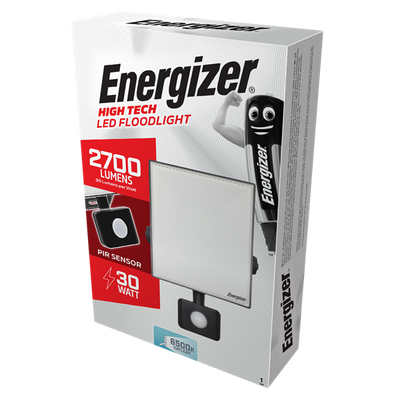 Energizer 30W SMD LED Flood Light - IP65 - 6500K - PIR Sensor