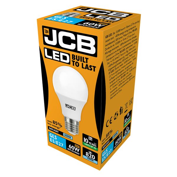 JCB 8.5W E27 GLS LED - 60W Replacement - 820lm - 6500K - Non Dimmable