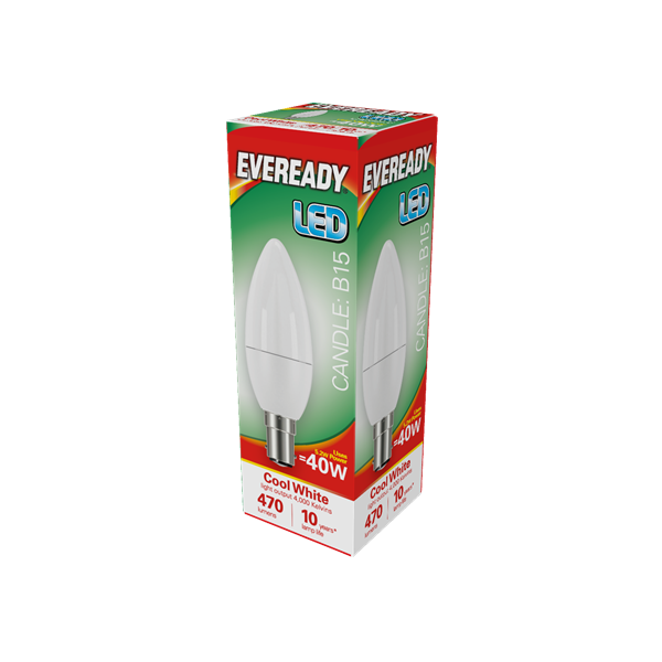 Eveready 6W B15 Candle LED - 40W Replacement - 480lm - 4000K - Non Dimmable