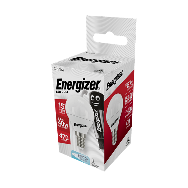 S9414 ENERGIZER LED GOLF 470LM 5.2W OPAL E14 (SES) 6,500K (DAYLIGHT), PACK OF 1