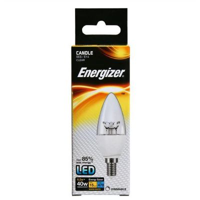 Energizer Led Candle 470lm 6.2W Clear E14 (SES) Warm White Dimmable
