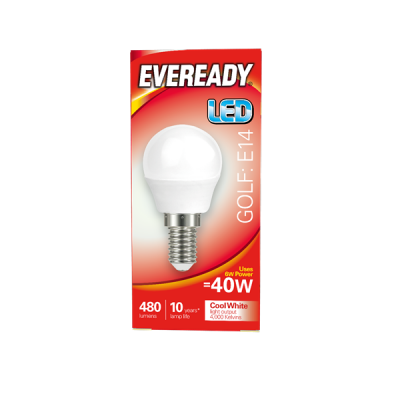 Eveready Led Golf 480LM OPAL E14 (SES) Cool White, Pack Of 5
