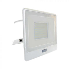 V-TAC -50-S 50W SMD Pir Sensor Floodlight With Samsung Chip Colorcode:4000K WHITE BODY WHITE GLASS