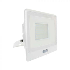 V-TAC 50-S 50W SMD Pir Sensor Floodlight With Samsung Chip Colorcode:4000k White Body White Glass