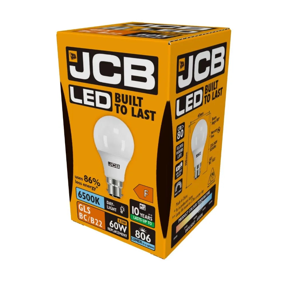 JCB 8.5W B22 GLS LED - 60W Replacement - 820lm - 6500K - Non Dimmable