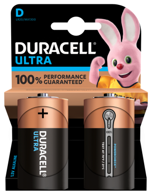 S5730 Duracell D Size Ultra Power, Pack Of 2