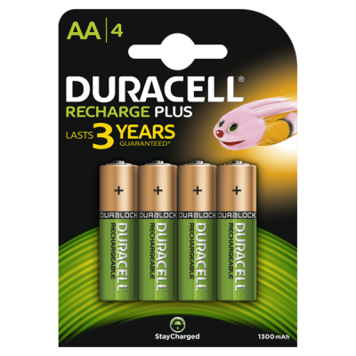 S6890 Duracell AA 1300MAH Recharge Plus, Pack Of 4