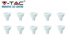 V-TAC 227 6.5W GU10 Ripple Plastic Spotlight With Samsung Chip Colorcode:6400K 38'D 10PCS/Pack