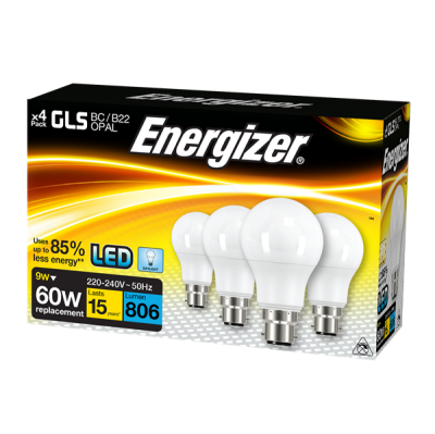 Energizer Led GLS 806LM 9.2W B22 (BC) Daylight,Pack Of 4