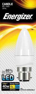 Energizer Led Candle 520LM 5.9W OPAL B22 (BC) Daylight, Pack Of 5