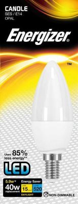 Energizer Led Candle 470LM 5.9W OPAL E14 (SES) Daylight ,Pack Of 5