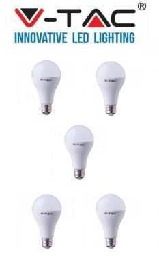 V-TAC 233 20W A80 LED Plastic Bulb With Samsung Chip Colorcode:4000K E27 5PCS/Pack