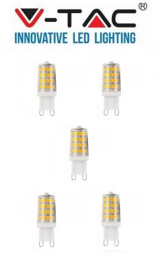 V-TAC 204 3W G9 Plastic Spotlight With Samsung Chip Colorcode:6400K 5PCS /Pack