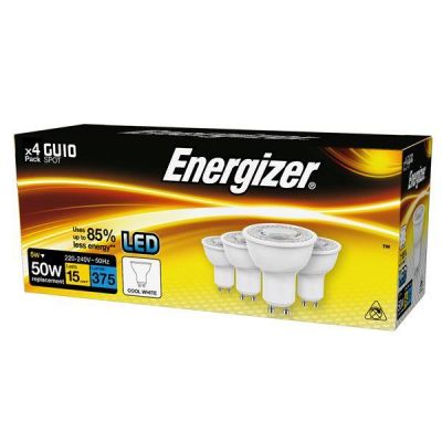 Energizer Led GU10 375LM 5W 50°Cool White, Pack Of 4