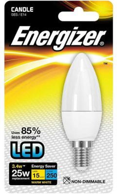 Energizer Led Candle 250LM 3.4W OPAL E14 (SES) Warm White, Pack Of 5