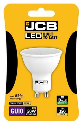 JCB LED GU10 350lm 100° 3000k, Pack Of 5