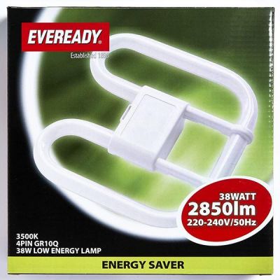Eveready Energy Saving 2D Lamp 240V 38W 4PIN 3500K, Pack Of 2
