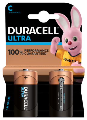 S5728 Duracell C Size Ultra Power, Pack Of 2