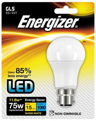 Energizer Led GLS 1060LM 11.6W B22 (BC) Warm White, Pack Of 5