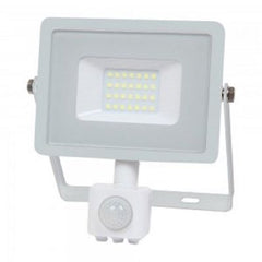 V-TAC -20-S 20W SMD Pir Sensor Floodlight With Samsung Chip Colorcode:6400K White Body White Glass