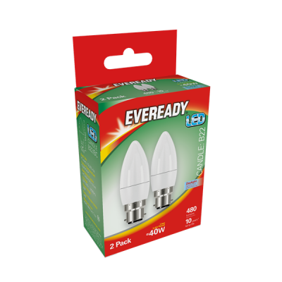 Eveready Led Candle 480lm Opal B22 (BC) Daylight, Pack Of 4