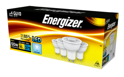 S14426 Energizer Led GU10 375LM 5W 50° Warm White, Pack Of 4