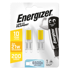 S13014 ENERGIZER FILAMENT LED G9 220LM 2W 6,500K (DAYLIGHT), PACK OF 2