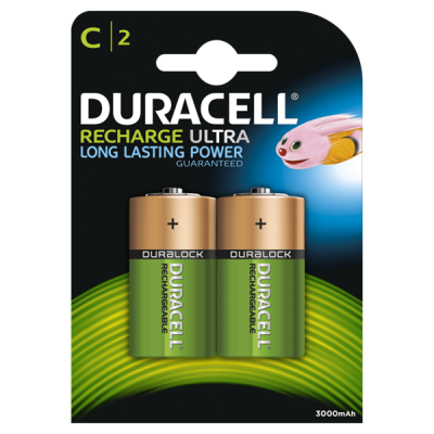 S3091 Duracell C Size 2200mah Recharge Ultra, Pack Of 2
