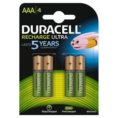 S7662 Duracell AAA 800MAH Recharge Ultra, Pack Of 4
