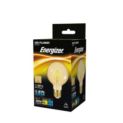 Energizer Filament Gold Led G80 5.5W E27 (ES) Warm White Dimmable, Pack Of 5