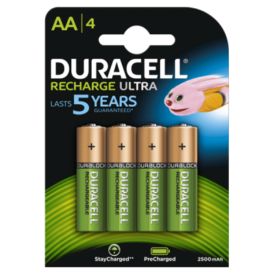 S7661 Duracell AA 2500MAH Recharge Ultra, Pack Of 4