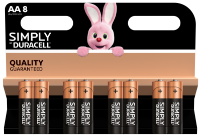 S6771 Duracell AA Simply, Pack Of 8