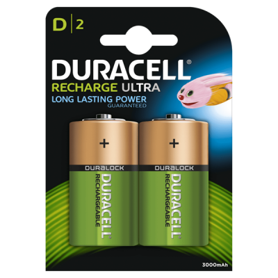 S3092 Duracell D Size 2200mah Recharge Ultra, Pack Of 2