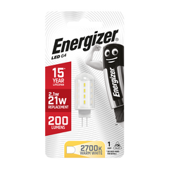S8099 ENERGIZER HIGH TECH LED G4 200LM 2.2W 3,000K (WARM WHITE), PACK OF 1