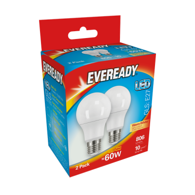 Eveready Led GLS 806LM E27 (ES) Warm White, Pack Of 4