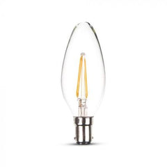 V-TAC 284D 4W Candle Filament Bulb -Clear Cover With Samsung Chip Colorcode:3000K B15 DIMMABLE