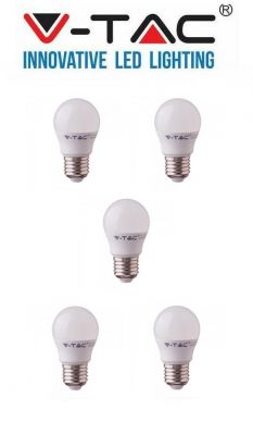 V-TAC 283 5.5W G45 Plastic Bulb With Samsung Chip Colorcode:3000K E27 5PCS/Pack