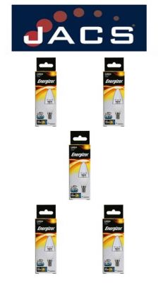 Energizer Led Candle 470lm 6.2W Clear E14 (SES) Warm White Dimmable, Pack Of 5