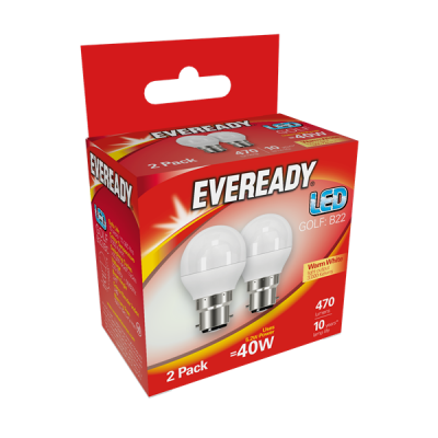 Eveready Led Golf 470LM OPAL B22 (BC) Warm White, PACK OF 4