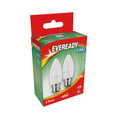 Eveready Led Candle 470LM Opal B22 (BC) Warm White, PACK OF 4