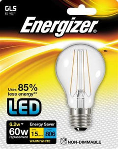 Energizer Filament Led GLS 806LM 6.2W E27 (ES) Warm White, Pack Of 5