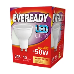 Eveready Led GU10 345LM Warm White, PACK OF 5