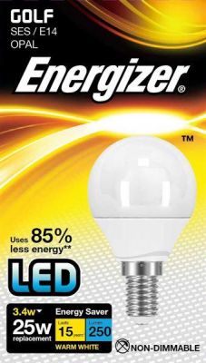 Energizer Led Golf 250LM 3W Opal E14 (SES) Warm White, Pack Of 5