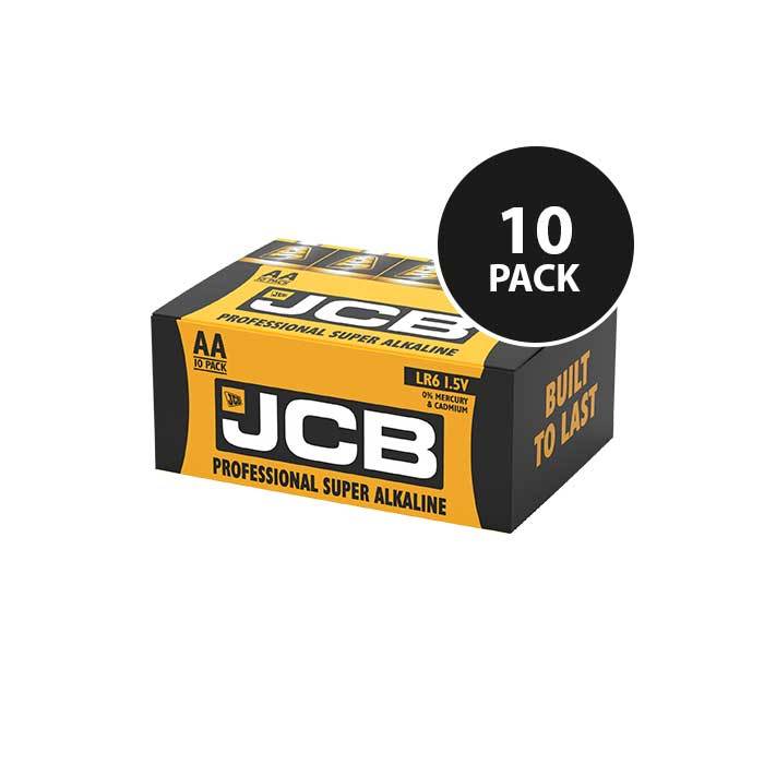 JCB Super Alkaline Industrial AA Batteries - 10 Pack