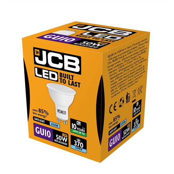 JCB 5W GU10 LED - 50W Replacement - 370lm - 6500K - Non Dimmable