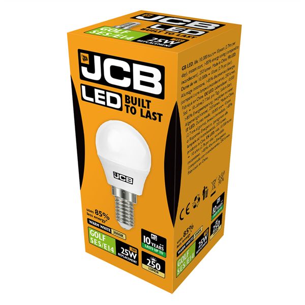 JCB 3W E14 Golf LED - 25W Replacement - 250lm - 3000K - Non Dimmable