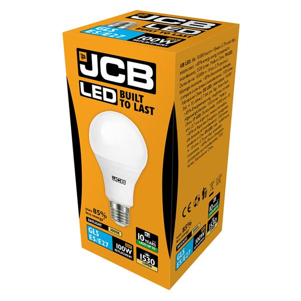 JCB 15W E27 GLS LED - 100W Replacement - 1530lm - 3000K - Non Dimmable